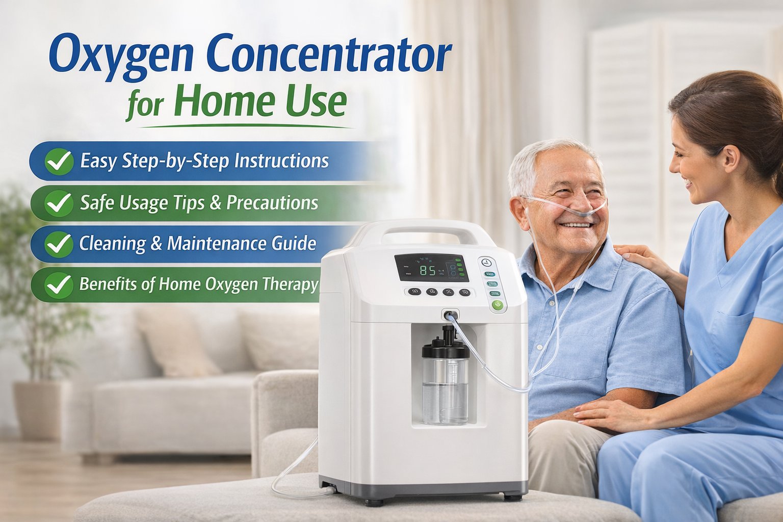 How to Use an Oxygen Concentrator at Home Safely (Beginner’s Guide)